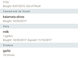 The pantry - keep track of your groceries and what you have on hand.